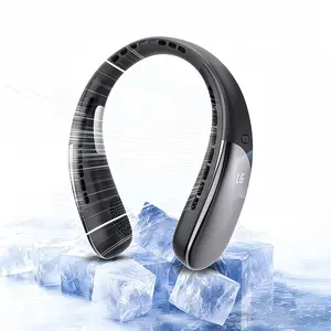 LMMAKE Portable Neck-Mounted Cooling Fan, USB-Charging, 6-Speed with LED Display, for Office and Outdoor Use cold air