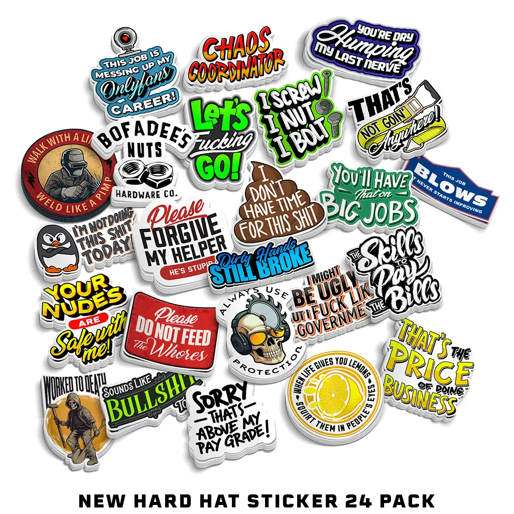 All New Hard Hat Stickers 24 Pack. These are our hottest new stickers!