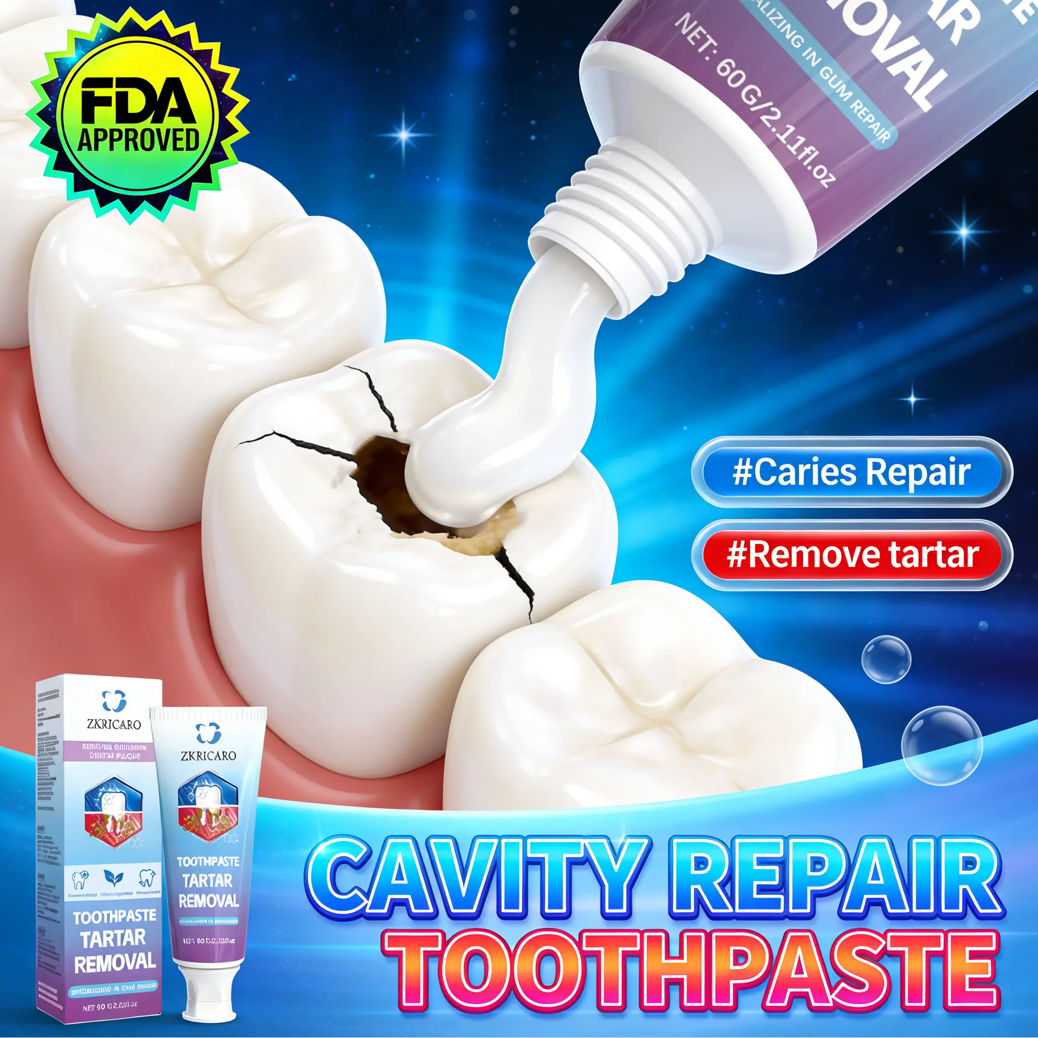 Deep Clean Anti-Cavity Toothpaste (Single Item, 24 Months Shelf Life) - Cavity Guard, Whitening, Fresh Breath, Gentle Menthol Mint, Moisture-Boosting, Hydrating, Transparent Formula, Coffee-Stain Cleansing, Sensitive Teeth Care, Family Daily Oral Defense