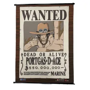 One Piece - Wanted Posters Portgas D. Ace Wall Scroll 31"W x 43"H