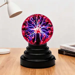 3 Inch Plasma Ball Lamp Touch Sensitive Novelty Nebula Sphere Globe Magical Orb Toy Gift for Kids Men Women for Birthday Christmas Party Celebrations USB Battery Powered