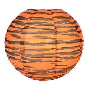 14" Tiger Print Paper Lantern