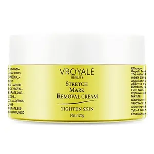 VROYALÈ Stretch Mark Removal Cream - Natural Organic Skin Healing & Pregnancy Scar Repair Cream, Dermatologist Tested Moisturizing Body Cream - Restore Damaged Tissue, Nourish & Soften Skin (120g)