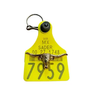 Cattle Tag Keychain Arete de Vaca Llavero con Concho