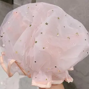 Mesh Shower Cap, Reusable Waterproof Elastic Shower Cap, Large Bath Cap for Women, Hair Protection Shower Cap for Spa Salon Home Bathroom, Bathroom Accessory, Shower Essentials