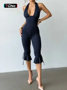 Deep V Neck Fitted Bodysuit, Sexy Plain Design, Spring & Fall Fashion, Comfortable and Stylish, Perfect for Daily Wear
