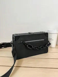 Men's Business Solid Color Crossbody Bag, Fashionable PU Leather Zipper Shoulder Bag for Daily Used, Casual Trendy Versatile High-quality Daily Commuting Bag, Minimalist Crossbody Bag