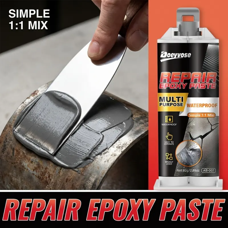 [Doeyvose ]-Repair Epoxy Paste-Multi-Material Repair Epoxy- & Leakproof, Metal Repair Grade, Sandable & Paintable-Suitable for Industrial Maintenance & Emergency Repair, Metal Pipes, Tanks, Valves-82G/2.89Oz Pipe Repair Putty