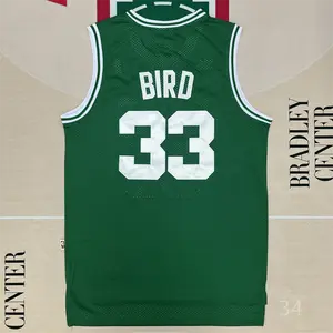 Larry Bird Men's Sleeveless stitched Basketball Jersey Kelly Green