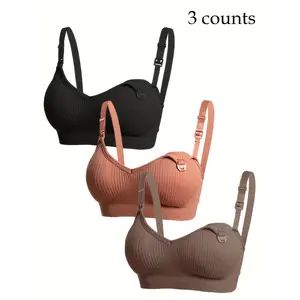 3-piece Set Maternity Nursing Bra Convenient Breastfeeding Anti-sagging Multi-color Matching Pregnancy Postpartum Women's Special Underwear