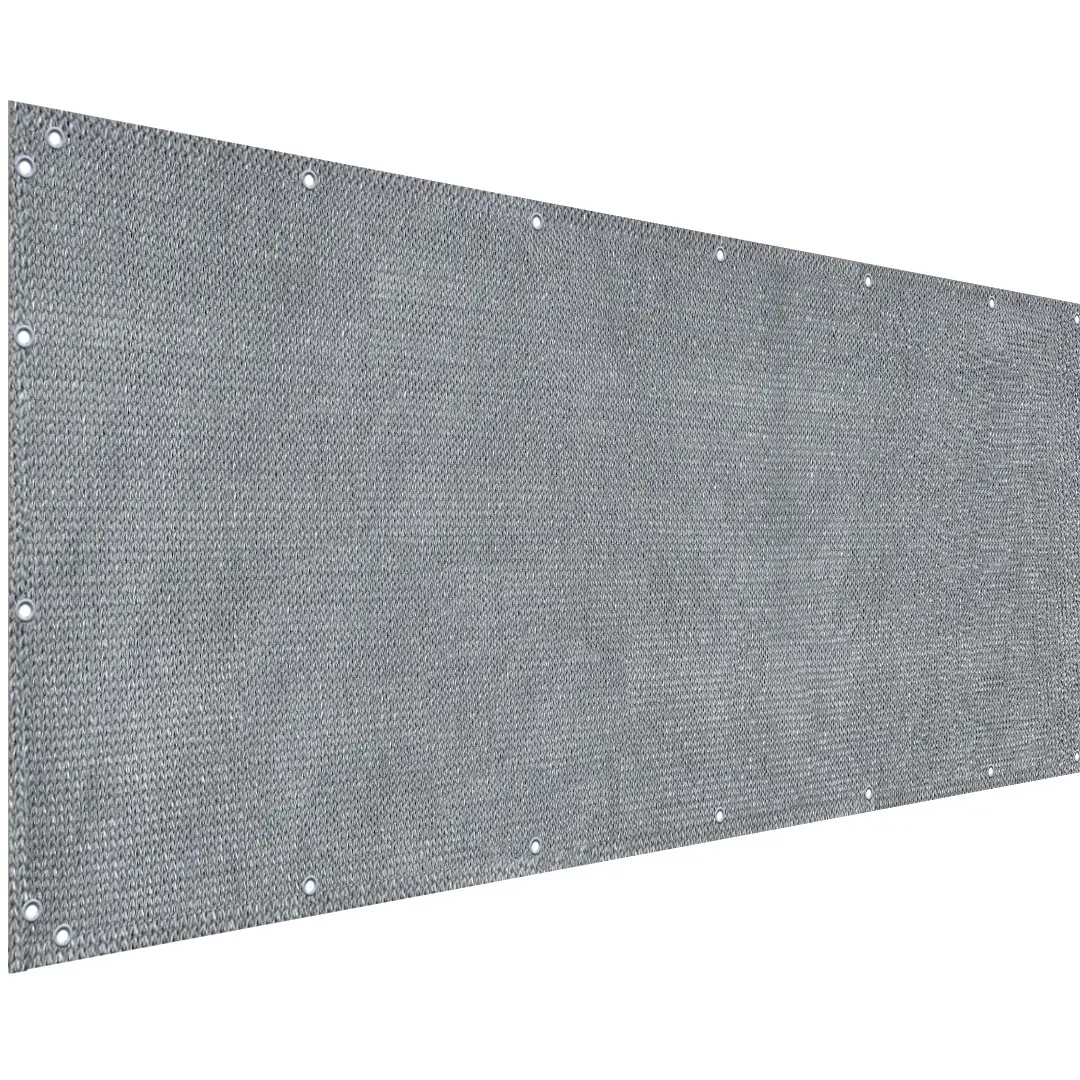 2FT, 3FT, 4FT, 5FT, 6FT and 8FT Tall Balcony Privacy Screen Fence Windscreen Privacy Screen Shade Cover Mesh Garden with Enforced Hems and Grommets on 4 sides in Grey with free Zip Ties included