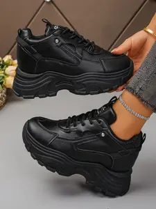 Elevated Women's Dad Shoes with Thick Sole, Fashionable Chunky Casual Sneakers for Spring and Autumn, Trendy Stylish Athletic Footwear