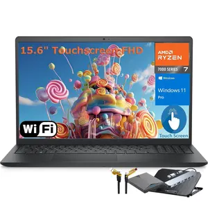 Dell Inspiron 15 15.6" Touchscreen FHD Laptop Computer, 8-Core AMD Ryzen 7 7730U (Beat i7-1365U), 16GB/32GB DDR4 RAM, 512GB/1TB/2TB PCIe SSD, WiFi, Bluetooth, Type-C, HDMI, Carbon Black, Windows 11 Pro,with Laptop Accessories Kit