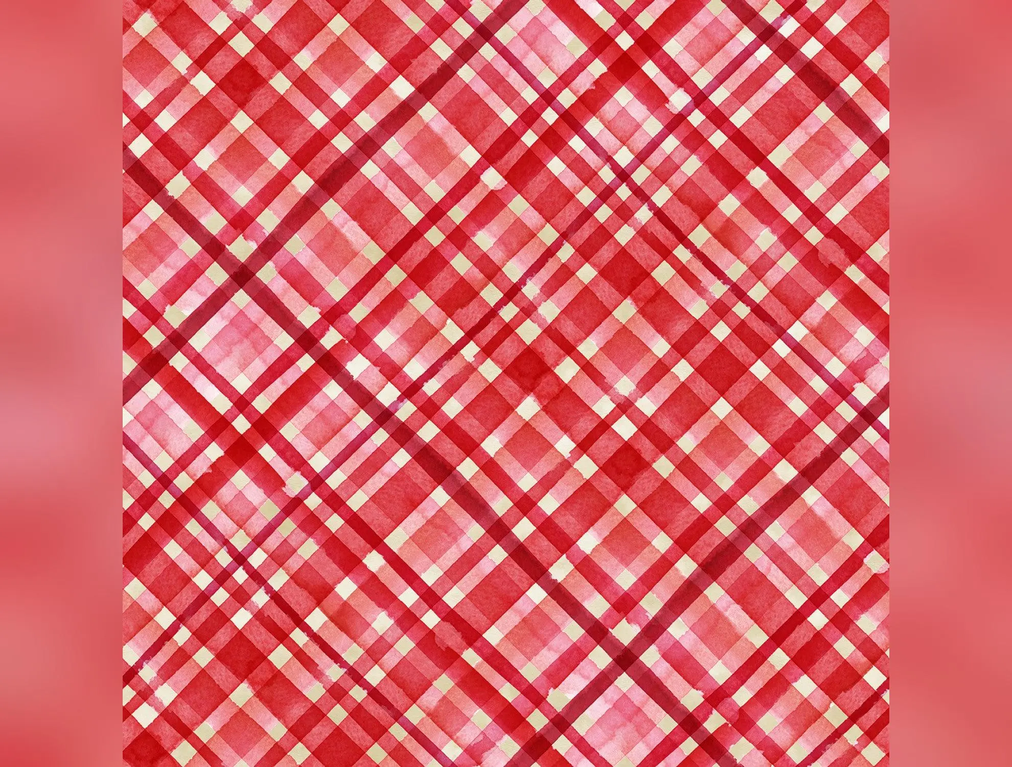 It's the Holidays | Red Candy Cane Plaid by Goldi L. Studio for Henry Glass | 2035-88