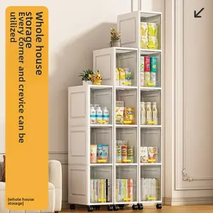 Home dust with wheel rack, crack storage, living room, baby toys, snacks, multi-layer kitchen locker, covered storage rack, display rack