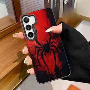 Compatible With Samsung Galaxy S23 Ultra S24 Plus S25 S22+ Red Spider Patterned Durable Shockproof Anti-Scratch PC Protective Case Cellphone Protective
