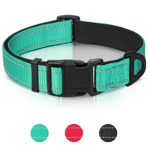 Joytale Reflective Dog Collar, Soft Neoprene Padded, Metal D-Ring, Nylon Pet Collar