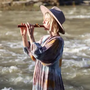 Handcrafted Cedar Key of G Wooden Trail Flute - 11 Inches Tuned to Key of G, Adjustable Wooden Piece, Unique Musical Gift, 1 lbs