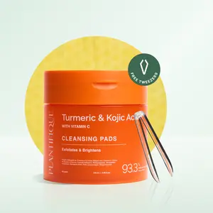 Kojic Acid & Turmeric Cleansing Pads – 60 Exfoliating Facial Pads for Dark Spots, Hyperpigmentation & Uneven Tone | Dual-Sided Brightening Pads with Niacinamide, Vitamin C & Ceramides | Daily Gentle Skincare