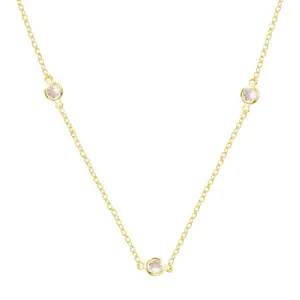 EVRY JEWELS Gold or Silver Plated Women's Hypoallergenic Evryday Sparkle Necklace