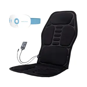 Pursonic Heat & Vibration Comfort Bundle – Chair Cushion Massager with Shiatsu Nodes + USB Rechargeable Stomach & Back Massager