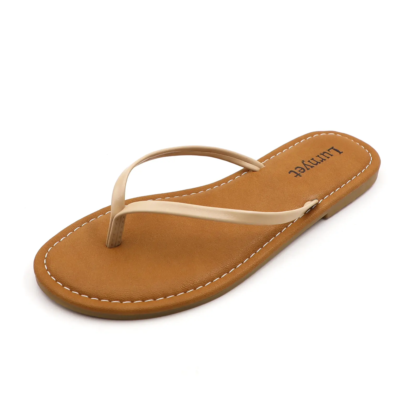 Women Minimal Thin Strap Flip Flops, Soft Faux Leather Flat Thong Sandals, Casual Open Toe Summer Daily Walking Slippers football sport breathable