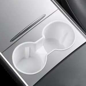 Center Console Cup Holder Designed for Tesla Model 3 2021-2023 Model Y 2021-2025,Tesla Interior Center Console Accessories White