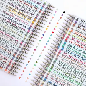 3D Colored Acrylic Gel Pen, 12/24/36/48 Color Quick-Drying Ink Gel Pen, Graffiti Painting Set, Can Take Notes, Mark, Greeting Cards, Fill in Colors, Outline, 1.0mm Acrylic Paint Pen