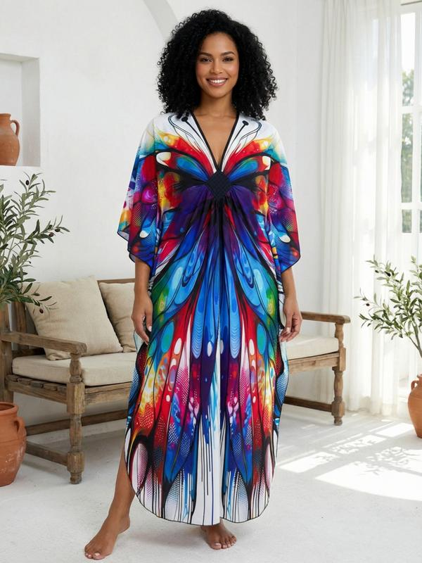 EDOLYNSA plus size Kaftan Dresses for Women printing Moo Moo Dress muumuu caftan beach dress lightweight swimsuit cover-up relaxed flowy outfit vacation Bohemian robe Q1588 EDOLYNSA plus size Kaftan Dresses for Women printing Moo Moo Dress muumuu caftan beach dress lightweight swimsuit cover-up relaxed flowy outfit vacation Bohemian robe Q1588