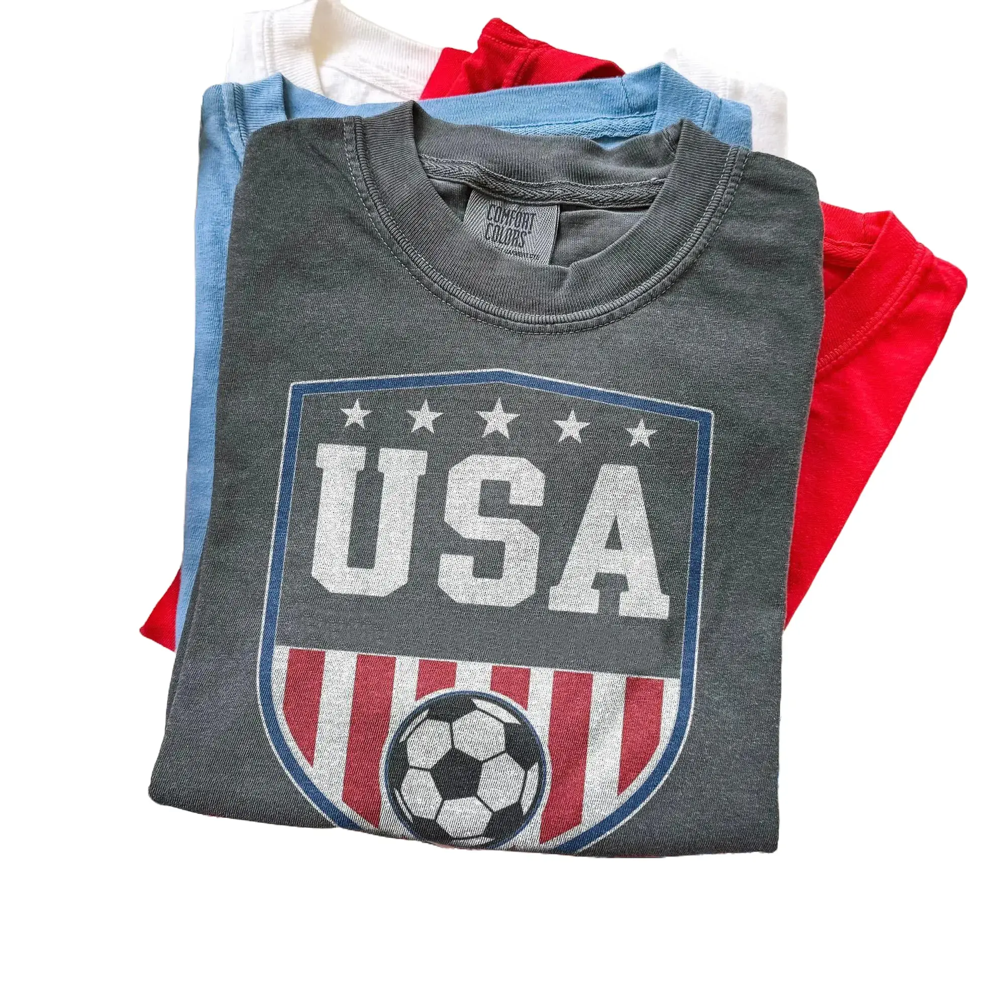 Comfort Colors USA Soccer Shirt, American Flag Football Graphic Tee, Patriotic USA Fan Apparel, Comfort Colors Sports Gift