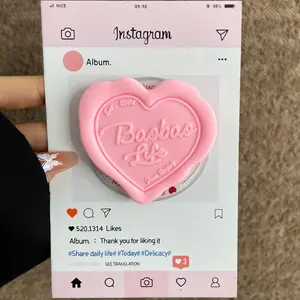 Women's Collapsible Phone Grip Stand Magnetic Heart Shaped Vintage Wax Seal Holder