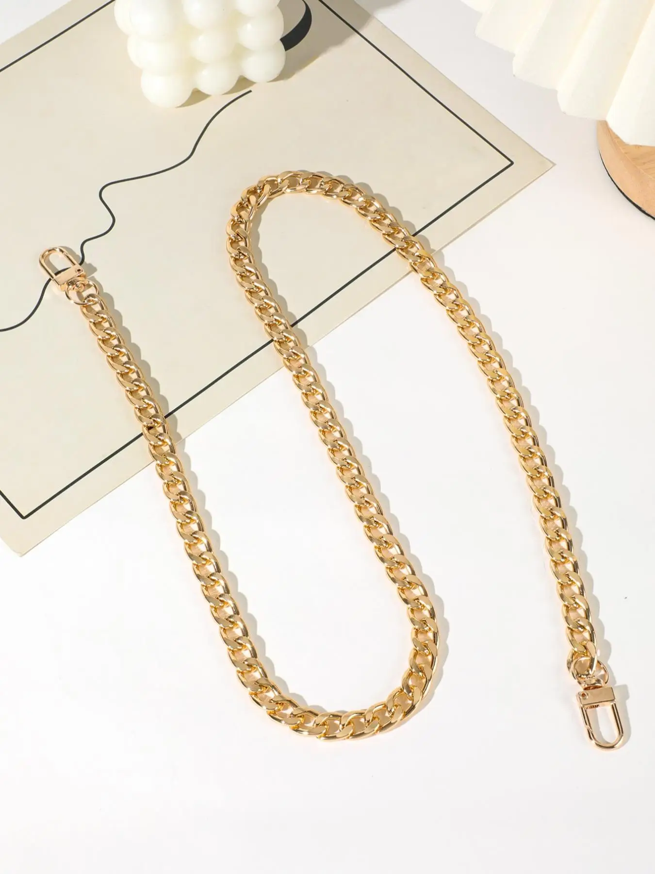 Fashion Daily Travel Matching Chain Strap, Solid Color Metal Shoulder Strap for Women's Bag, Universal Strap Trendy Accessories for Daily Life