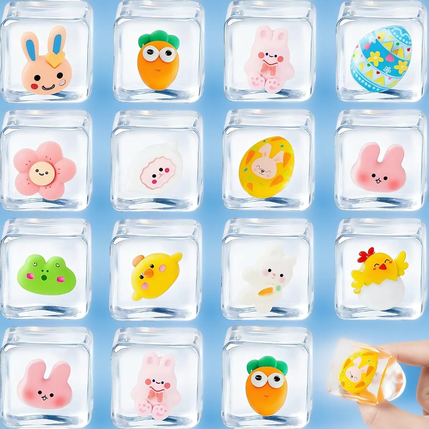 12 Pack Easter Cube Squishy Toys – Stress Relief Fidget Squishies for Kids, Easter Basket Stuffers, Egg Fillers, Party Favors & Gifts for Boys, Girls & Toddlers