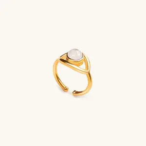 Free Spirit - Gold Evil Eye Moonstone Ring