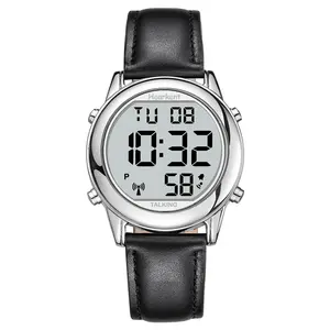 Large Digital Talking Watch English Speaking for The Blind, Elderly or Visually impaired Receives US Signals Automatic Time and Date Correction Big Numbers Easy to See Loud and Clear-Hearkent-2117M
