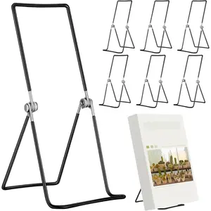 6 Pack 9.17 Inch Large Adjustable Metal Book Stand Display Holder Easel Collector Stand for Home Office Back to School Books Frames Comic Plates Album CD Magazine
