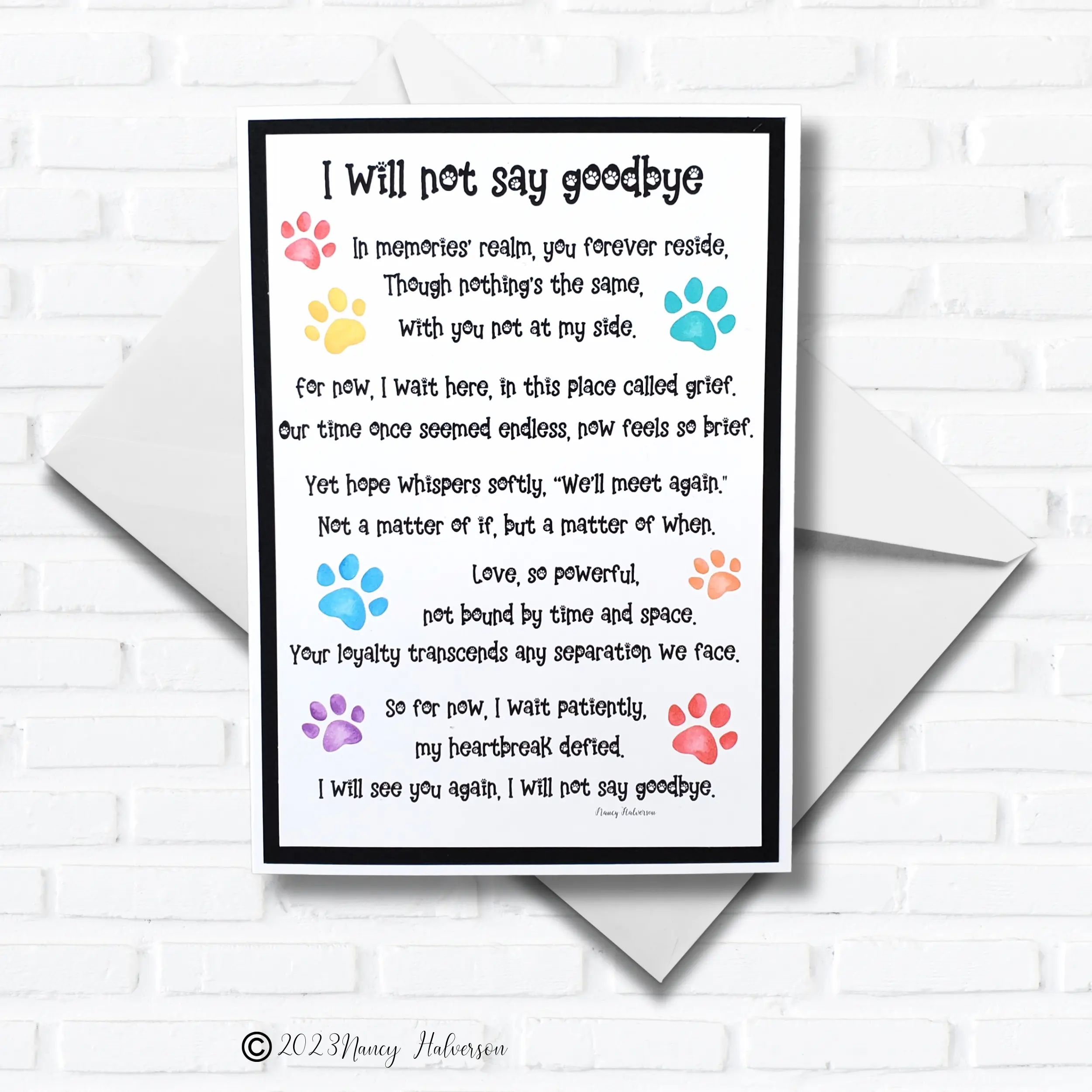 Pet Sympathy Card, Dog Sympathy Card, Pet Loss Card, Dog Bereavement Card