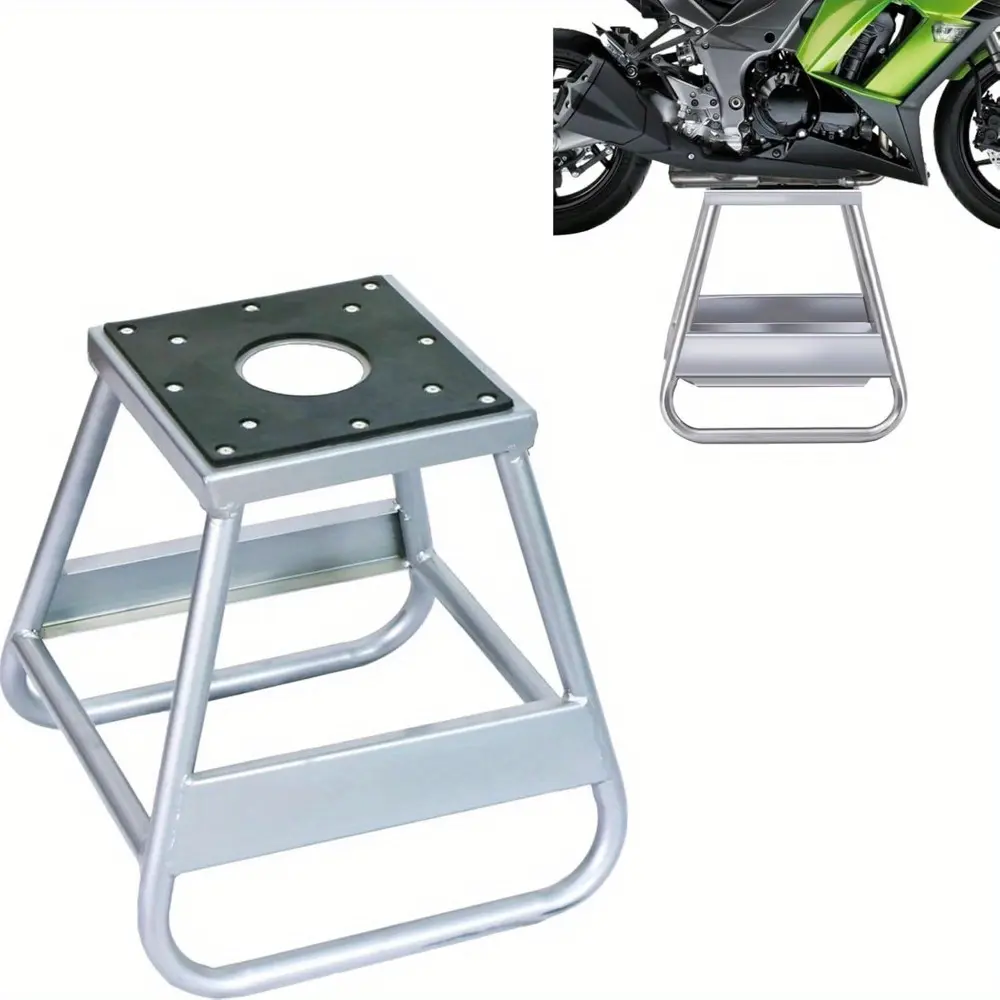 Sturdy Universal Heavy Duty Motorcycle Off-Road Track Vehicle Stand - 1100LBS Capacity, Silvery, Garage Maintenance & Display Replacement Stand, Tires, Maintenance Aid, Steel, Motocross
