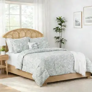 Mainstays 5-Piece Jacquard Comforter Set with Decor Pillow and Throw Full/Queen