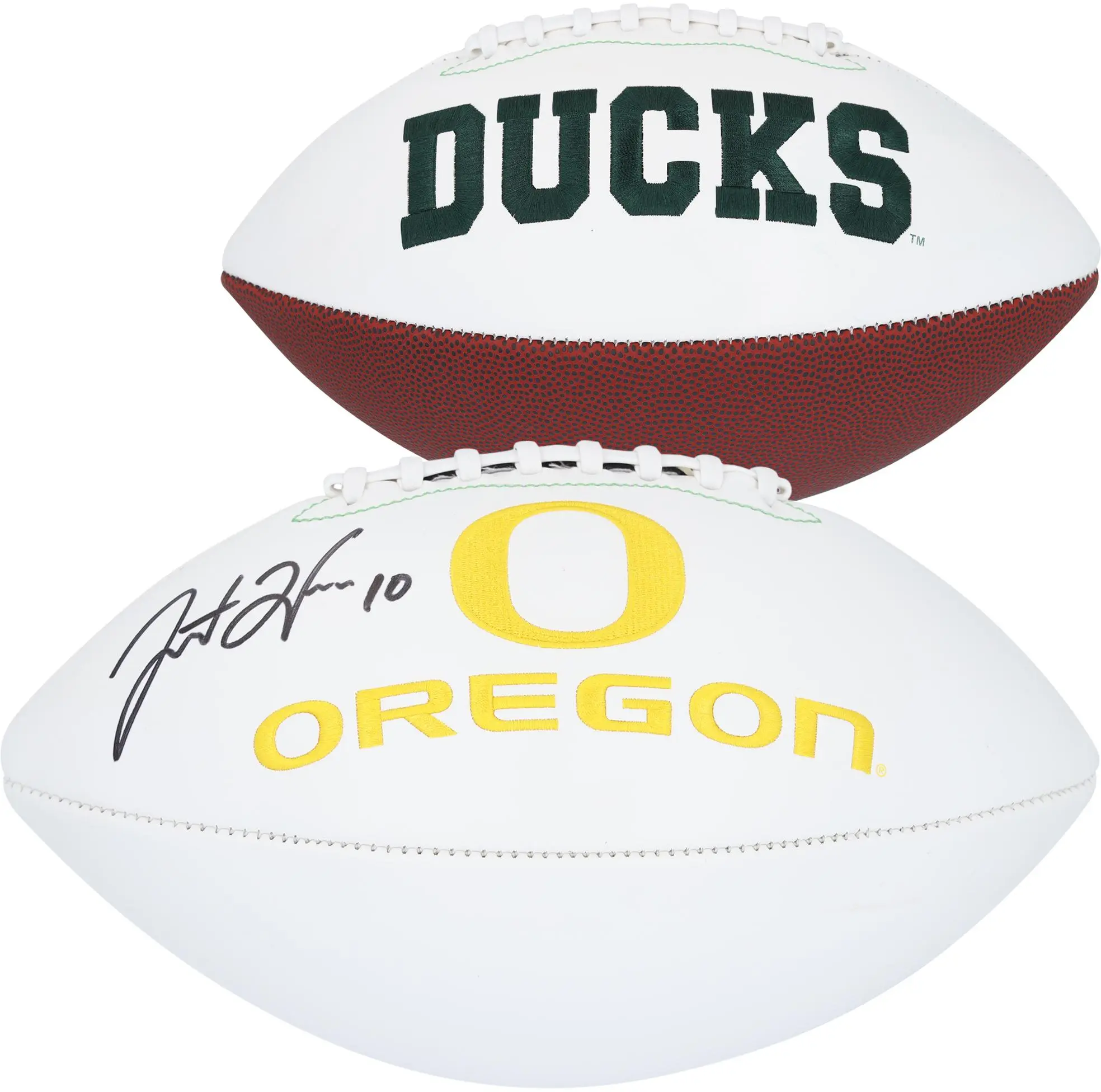 Justin Herbert Oregon Ducks Autographed White Panel Football - Fanatics Authentic Certified