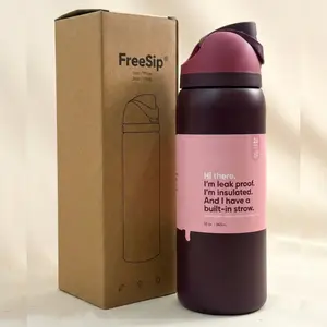 NEW Owala Black Cherry Freesip Insulated Stainless Steel Water Bottle Bpa-Free Sports 32 Oz, Gift Ideas