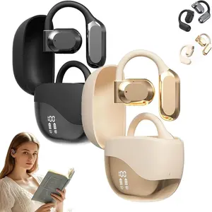 Wireless Open-ear Headphone, Bluetooth-compatible Earphone with LED Display, HiFi Sound Quality Headphone for Running, Cycling, Outdoor Travel, Audio, Sports Headphones, Wireless Bt Headphones