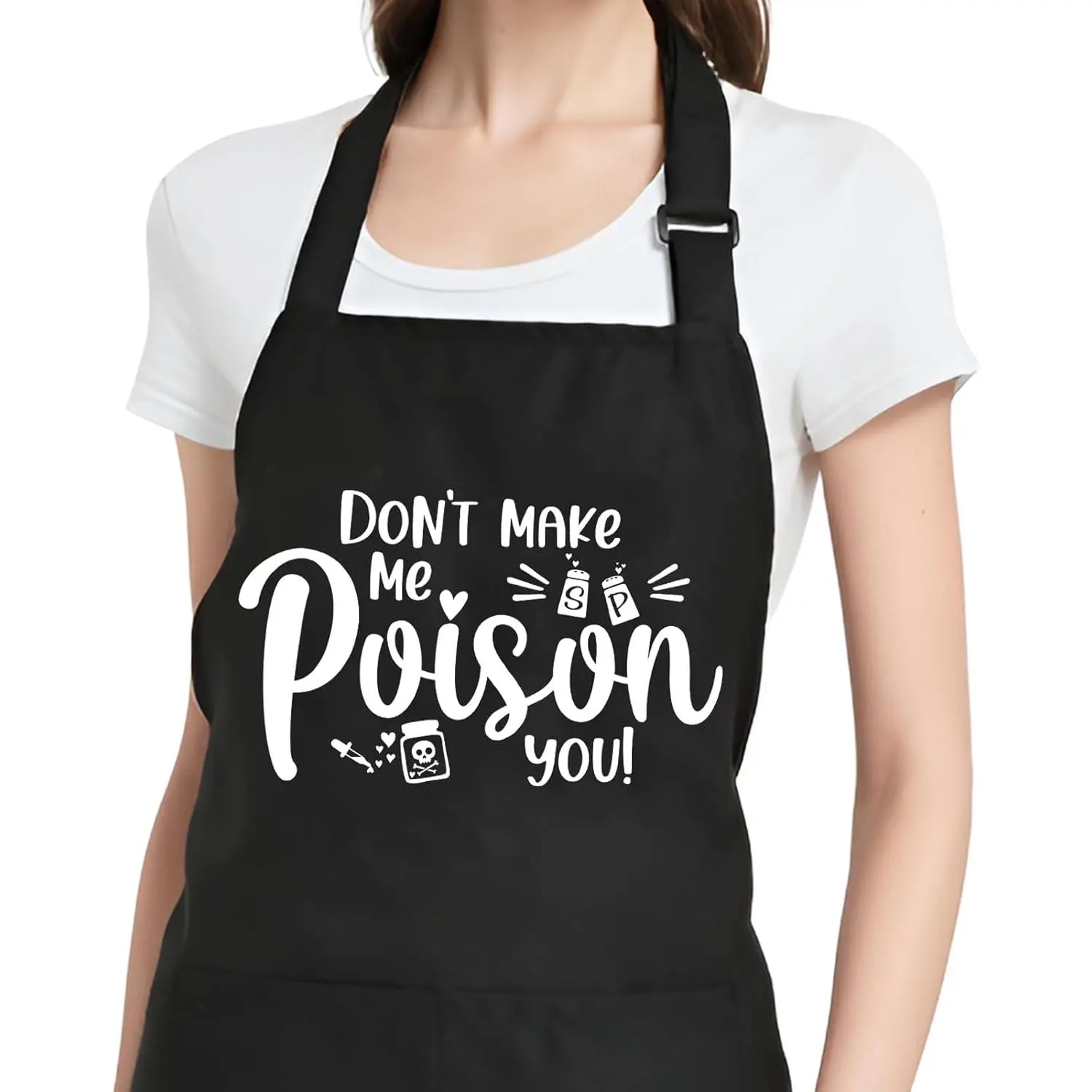 Women's Funny Waterproof Cooking Aprons with Pockets - Baking & Kitchen Chef Aprons, Birthday Gifts for Mom & Wife