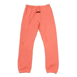 Unisex Oversized Sweatpants, Baggy Drawstring Joggers for Men Women, Casual Streetwear Loose Pants with Pockets, Coral Sweatpants
