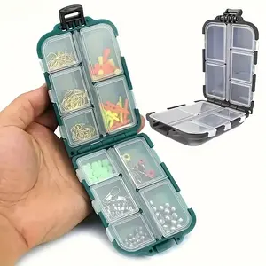 Fishing Bait Container - ABS Plastic, Compact Design with Divided Slots, Organized Layout for Fishing Gear Storage and Easy Transport