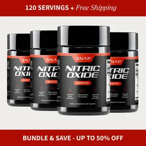 4 pack - Snap Supplements - Nitric Oxide Booster - Support Healthy Blood Circulation -  Nitric Oxide Supplement for Men and Women - 3rd party tested - 60 count