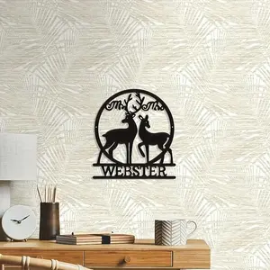 Two Deer Christmas Home Party Decorations Iron Wall Sculpture Cra for Room Decor Holiday Festival Iron Art
