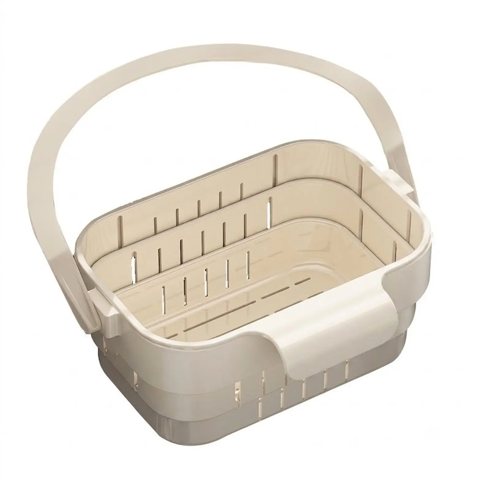 Kitchen Sink Drain Basket with Flip Handle, Double-Layer Colander Strainer for Washing Fruits and Vegetables, 1 or 2 Pack
