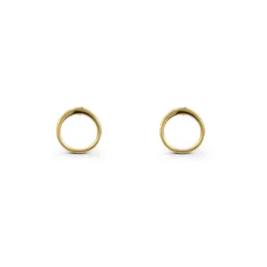 Mini Open Circle Earrings – 14K Gold-Filled Studs for Women