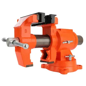 #JumpstartSale PONY Heavy Duty Bench Vise, 5-inch Jaw Width 5-inch Jaw Opening, 360-Degree Swivel Base with Anvil, Utility Combination Pipe Home Vise for Woodworking, One-Pair Vise Jaw Pad Included